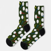 ゴルフボールティーズパターン（の模様が）あるゴルフ ソックス (左)