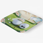 ゴルフボールティーズパ付きゴルフ結婚新郎新婦 ペーパープレート (傾斜あり)