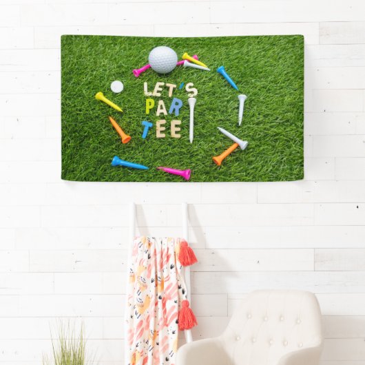 ゴルフボールティーパーティーとゴルフボールカラフルティー   横断幕 (インサイチュ)
