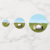 ゴルフボールティー付きのゴルフの新結婚郎新婦 コンフェッティ (裏面)