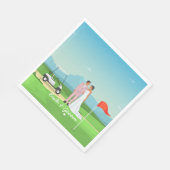 ゴルフボールティー付きゴルフの新郎新婦結婚。 スタンダードランチョンナプキン (角)