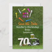 ゴルフボールティー付きゴルフ70thバースデーパーティー 招待状 (正面)