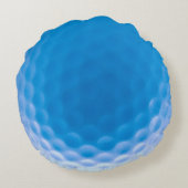 ゴルフボールテクスチャディンプルアークティックブルー ラウンドクッション (裏面)