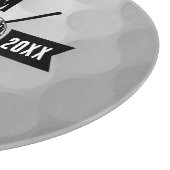 ゴルフボールテクスチャー&クラブイニシャルモノグラム カッティングボード (角)