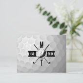 ゴルフボールテクスチャー&クラブイニシャルモノグラム シーズンポストカード (スタンド正面)