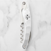 ゴルフボールテクスチャー&クラブイニシャルモノグラム ソムリエナイフ (正面)