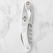 ゴルフボールテクスチャー&クラブイニシャルモノグラム ソムリエナイフ (裏面)