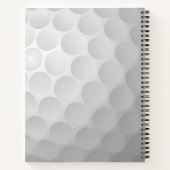 ゴルフボールテクスチャー&クラブイニシャルモノグラム ノートブック (裏面)