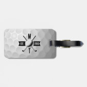 ゴルフボールテクスチャー&クラブイニシャルモノグラム ラゲッジタグ (裏面横)