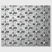 ゴルフボールテクスチャー&クラブイニシャルモノグラム ラッピングペーパー (フラット)