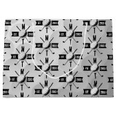 ゴルフボールテクスチャー&クラブイニシャルモノグラム ラージペーパーバッグ (正面)