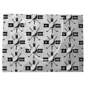 ゴルフボールテクスチャー&クラブイニシャルモノグラム ラージペーパーバッグ (裏面)