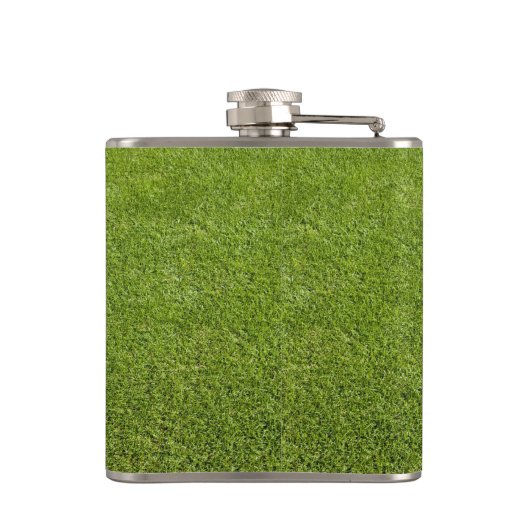 ゴルフボールテクスチャ。グリーングラス。ゴルファーのために。おもしろい フラスク (裏面)