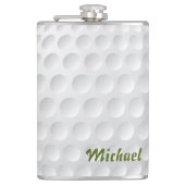 ゴルフボールテクスチャ。ゴルファーのために。グリーングラス。おもしろい フラスク (正面)