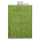 ゴルフボールテクスチャ。ゴルファーのために。グリーングラス。おもしろい フラスク (裏面)