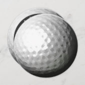 ゴルフボールテーマサークルパーティの招待状 招待状 (正面/裏面)