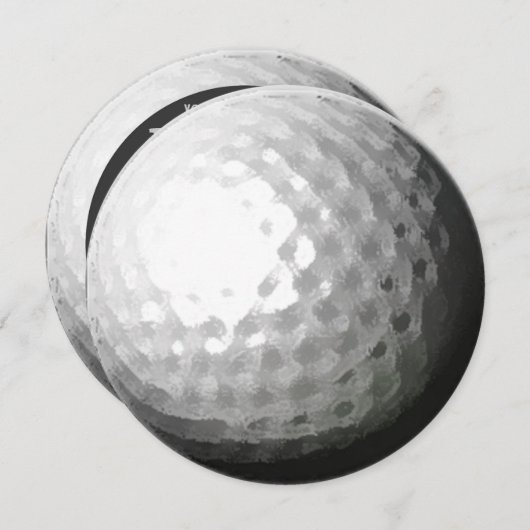 ゴルフボールテーマサークルパーティの招待状 招待状 (正面/裏面)