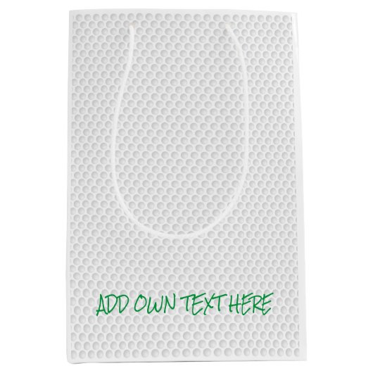 ゴルフボールディンプルを追加した文字モダンスポーツ ミディアムペーパーバッグ (正面)