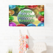 ゴルフボールハッピーバースデーカスタムビニル 横断幕 (インサイチュ)