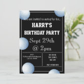 ゴルフボールパーティの招待状編集可能 招待状 (スタンド正面)