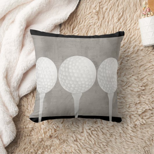 ゴルフボールピローデザイン動揺してグレイ クッション (ブランケット)