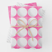 ゴルフボールピンクレディ名門私立校風のズゴルフプレイドおもしろい ラッピングペーパーシート (インサイチュ)