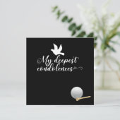 ゴルフボールブラックで心よりのお悔やみ カード (スタンド正面)