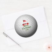 ゴルフボールホリデーデザインメリークリスマスクラシック ラウンドシール (封筒)