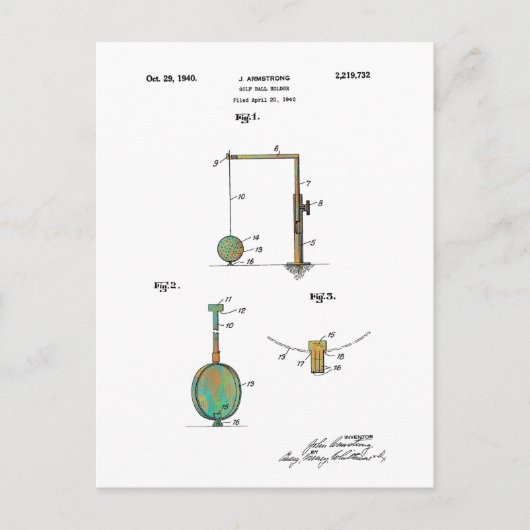 ゴルフボールホルダー特許1940 – はがき (正面)