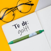 ゴルフボールモノグラムゴルファーのグリーンペン 黒ボールペン