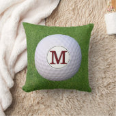 ゴルフボールモノグラムゴルファー緑ターフ クッション (ブランケット)