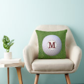 ゴルフボールモノグラムゴルファー緑ターフ クッション (椅子)