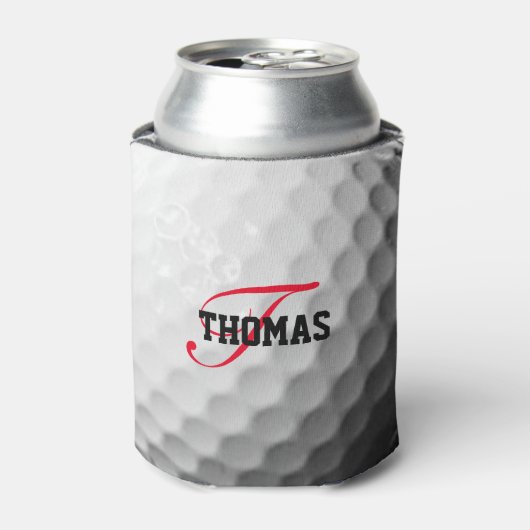 ゴルフボールモノグラムパーソナライズされた 缶クーラー (缶正面)