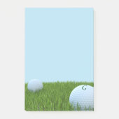 ゴルフボールモノグラムブルーグリーンポストitノート ポストイット (正面)