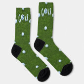 ゴルフボールモノグラム 面白い グリーン ゴルフ ソックス (右)