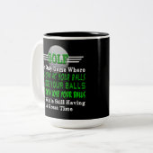 ゴルフボールユーモア ツートーンマグカップ (正面左)