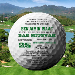 ゴルフボールラウンドバー（ユダヤ教の）バル・ミツバー招待状 招待状
