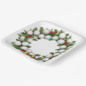 ゴルフボールリース付きゴルフクリスマスリース ペーパープレート (傾斜あり)