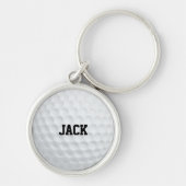ゴルフボールルックキーチェパーソナライズされたーン キーホルダー (正面)