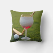 ゴルフボールワイングラス及び金ゴールドパター クッション (裏面)