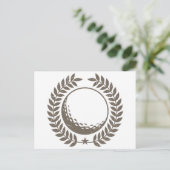 ゴルフボールヴィンテージデザイン ポストカード (スタンド正面)