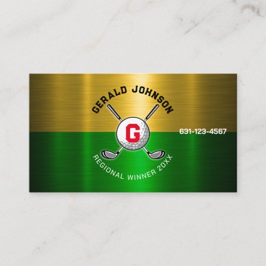 ゴルフボール中心モノグラムデザイン 名刺 (正面)