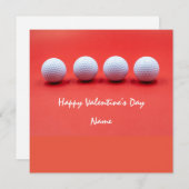 ゴルフボール付きのバレンタインデーが赤 シーズンカード (正面/裏面)