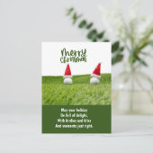 ゴルフボール付きゴルフクリスマス シーズンポストカード (スタンド正面)