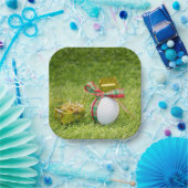 ゴルフボール付きゴルフクリスマス ペーパープレート (パーティー)