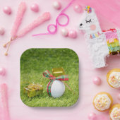 ゴルフボール付きゴルフクリスマス ペーパープレート (パーティー)