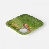 ゴルフボール付きゴルフクリスマス ペーパープレート (傾斜あり)