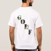 ゴルフボール付きゴルフコースロゴ、 Tシャツ (裏面)
