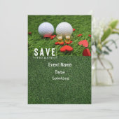 ゴルフボール付きゴルフパルティーパーティの招待状 招待状 (スタンド正面)