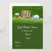 ゴルフボール付きゴルフブライダルシャワー日付を保存 招待状 (正面/裏面)